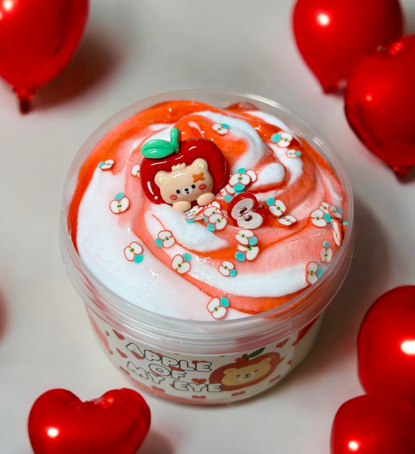 Apple of my Eye - white Glue Jelly Slime