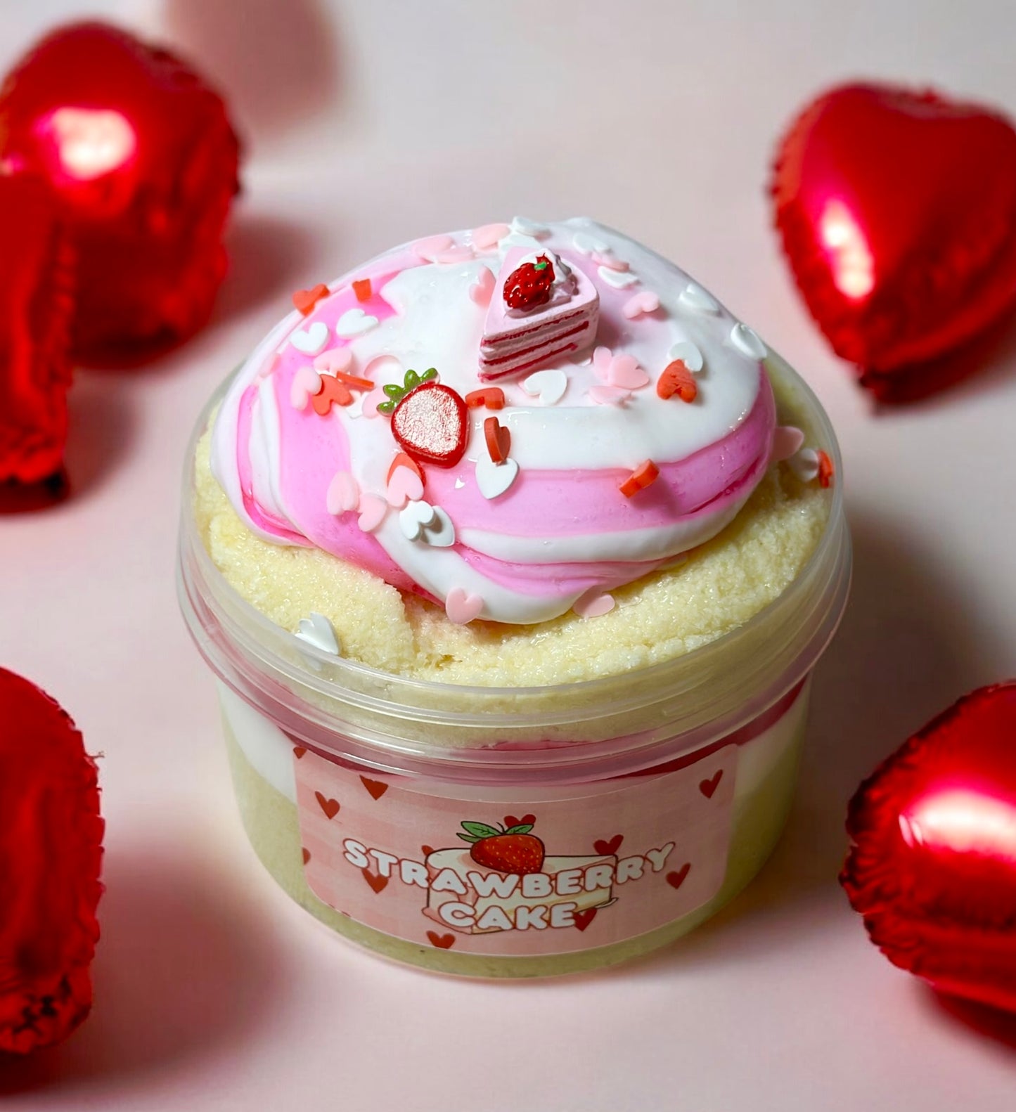 Strawberry Cake - Snowfizz Slime - DIY Slime