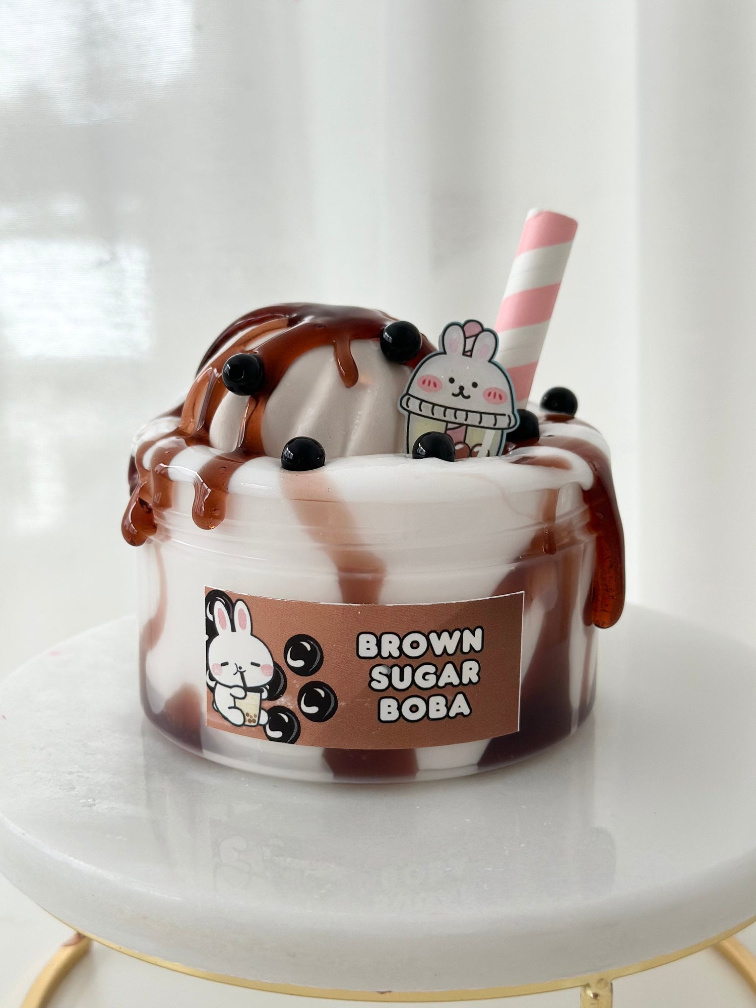 Brown Sugar Boba, DIY Clay Slime, Thick and Glossy Slime