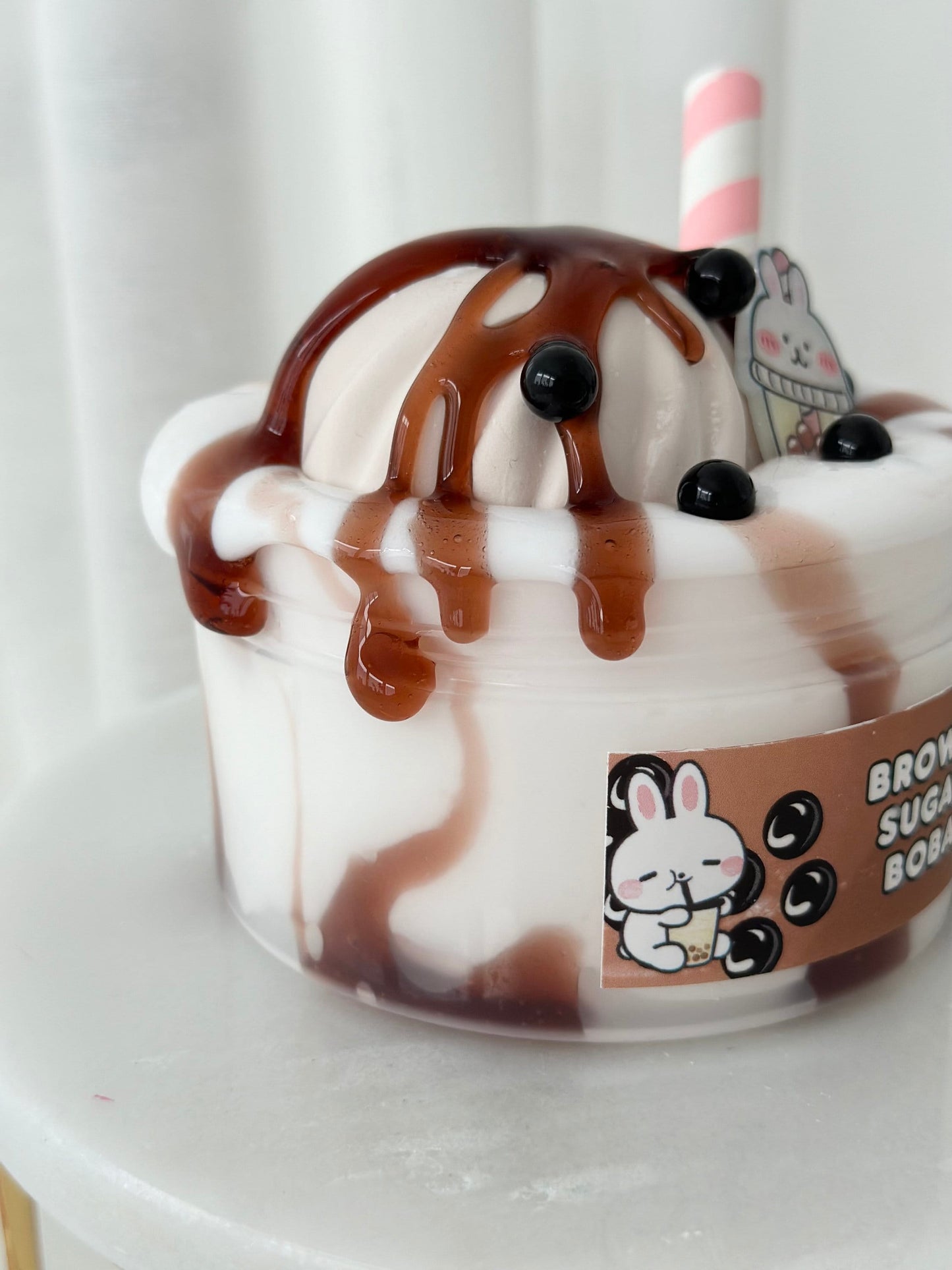 Brown Sugar Boba, DIY Clay Slime, Thick and Glossy Slime