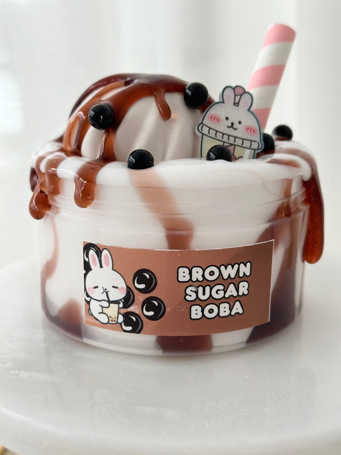 Brown Sugar Boba, DIY Clay Slime, Thick and Glossy Slime