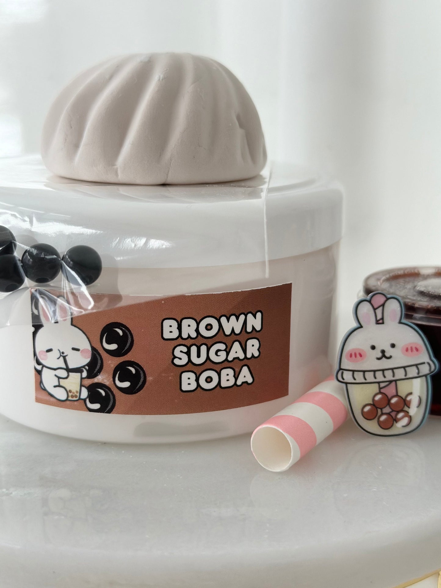 Brown Sugar Boba, DIY Clay Slime, Thick and Glossy Slime