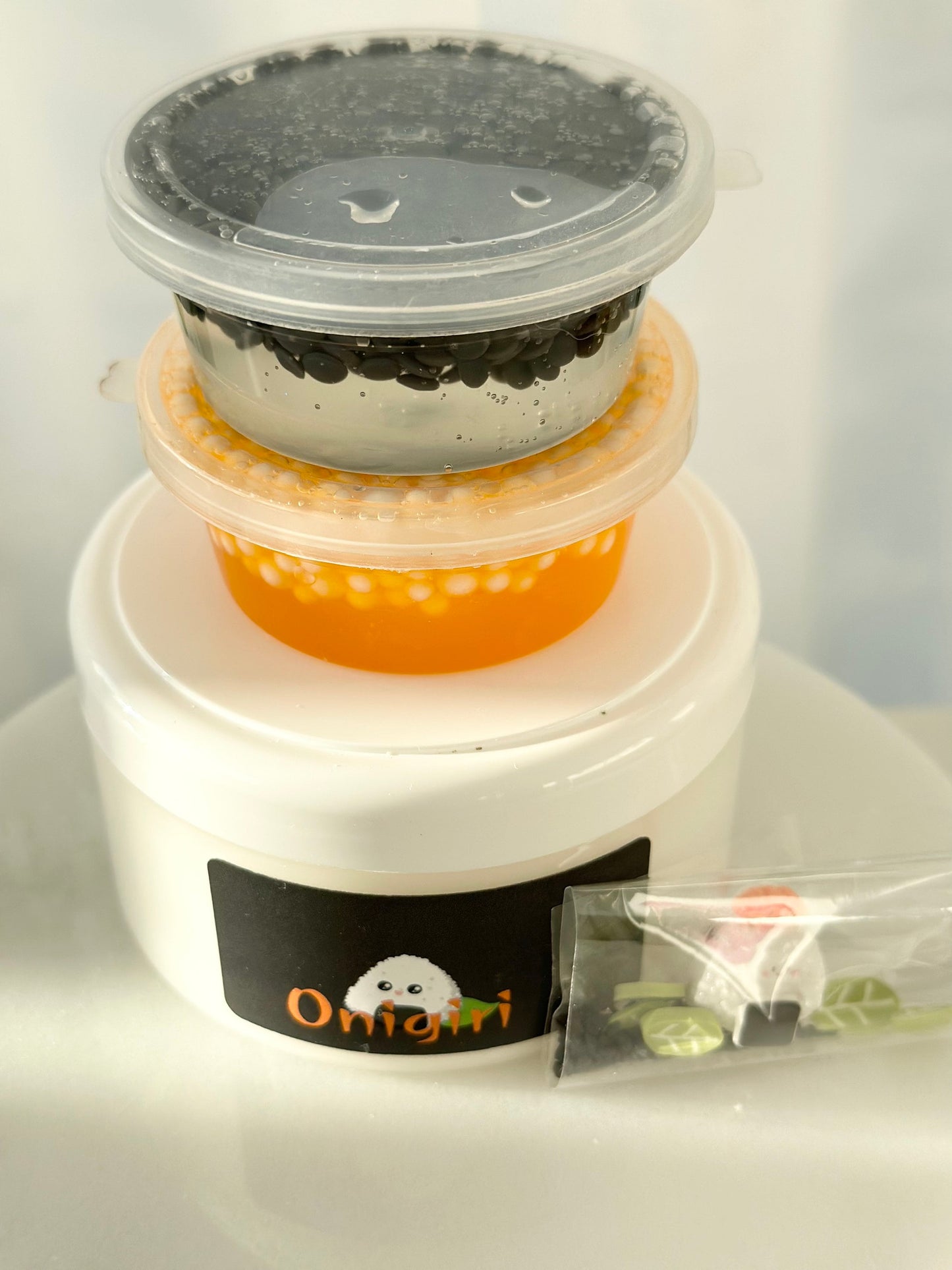DIY Slime, Onigiri, Thick and Glossy Slime