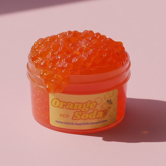 Orange Soda Pop, Bubble Bead Slime