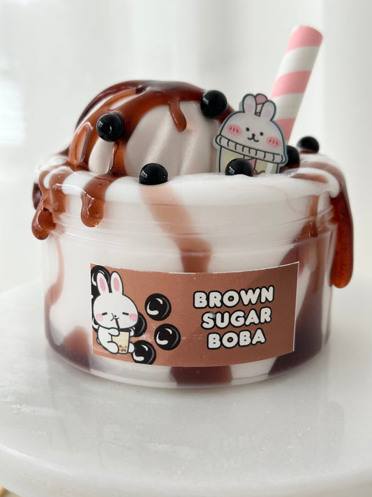 Brown Sugar Boba, DIY Clay Slime, Thick and Glossy Slime