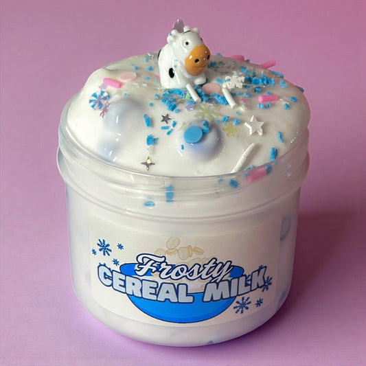 Frosted Cereal Milk - Pony Bead Slime - Pony Bead Slime - Cereal Milk Duft - Kuh Charm - Sprinkles - Aktivator Gebrauchsanleitung