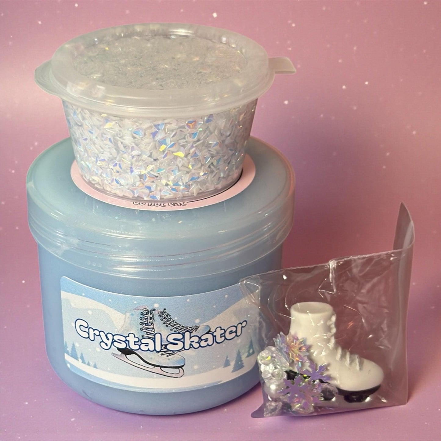 Crystal Skater Icee Slime + Crunch Bomb - Icee Slime - Sequin Crunch Bomb - Pfefferminz Stangen - Aktivator Und Gebrauchsanleitung